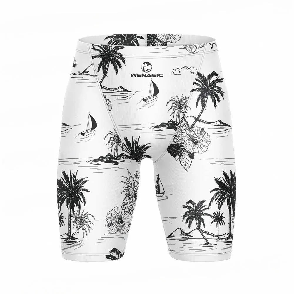 Unisex adult briefs-style swimming pants in multiple colours, made from polyester and Lycra fabric.