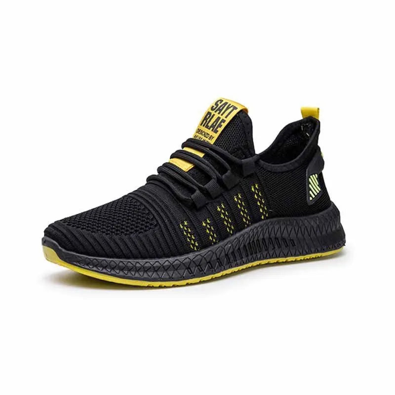 Men's casual trainers with Flying Weave upper, cross straps, and round toe design in multiple colour options