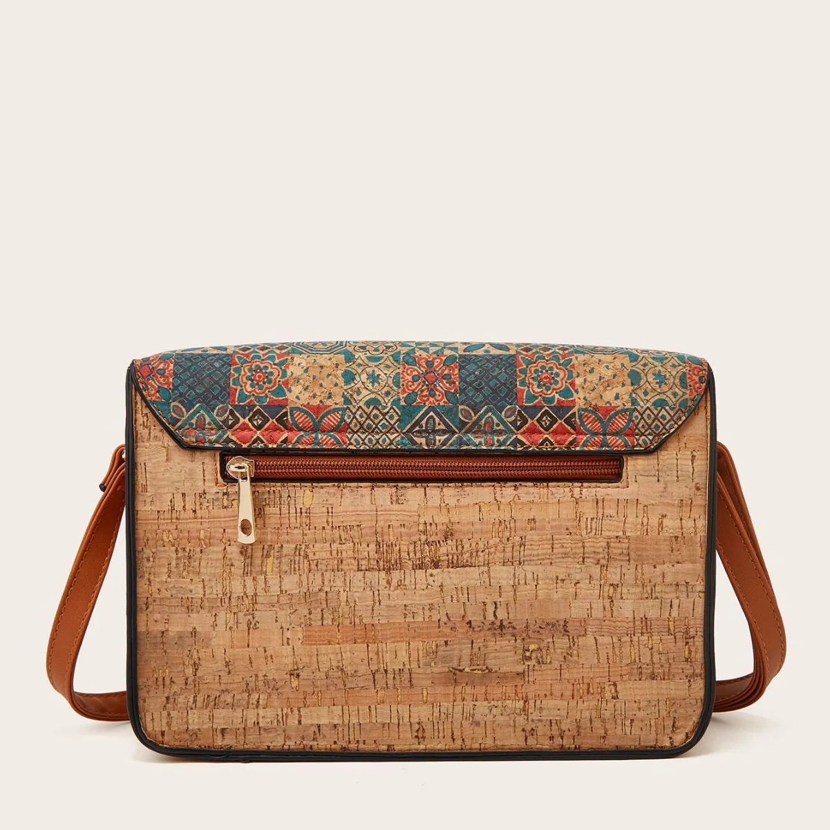 Women's printed one-shoulder crossbody bag in PU material with large capacity