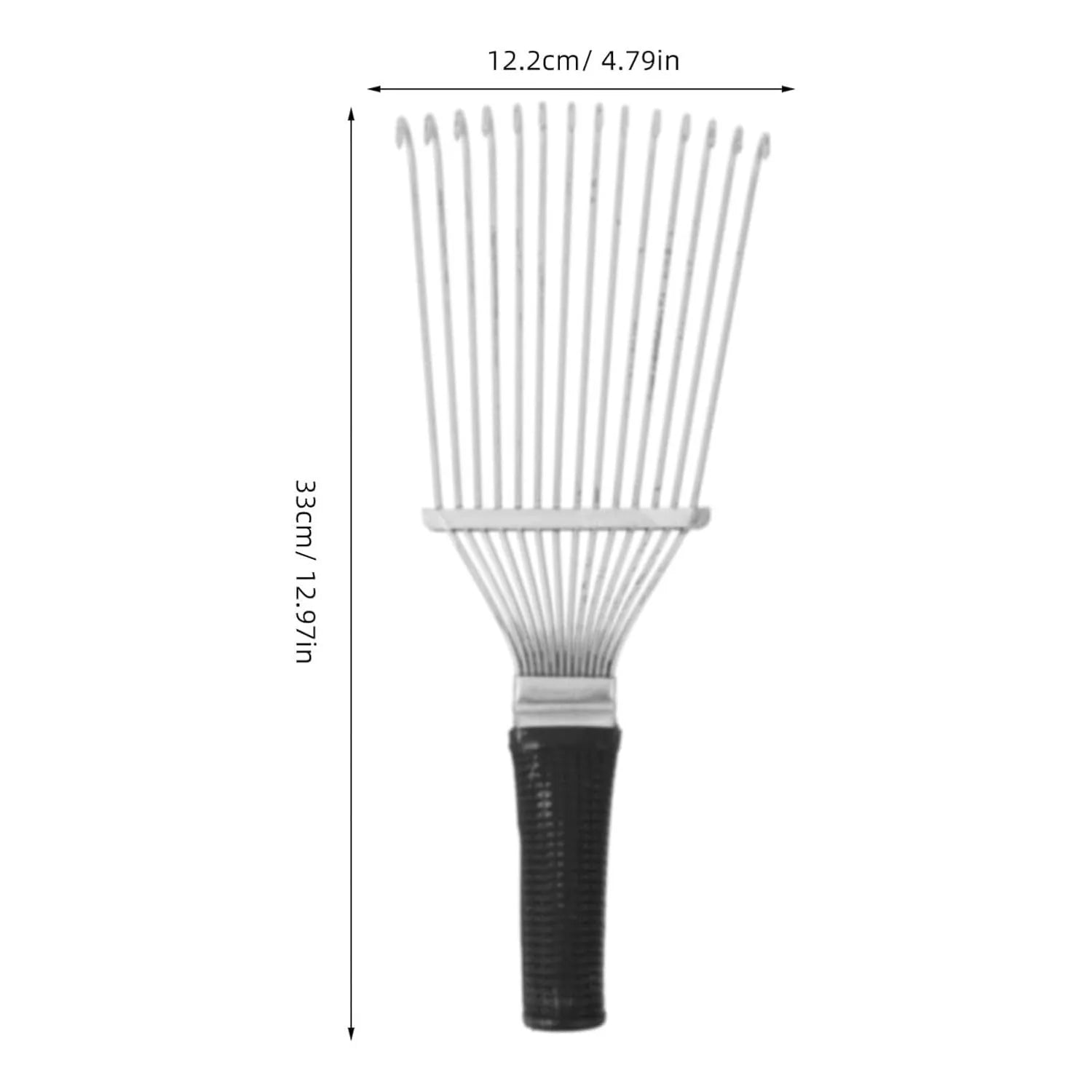 Metal dematting brush rake comb with stainless steel teeth for grooming horses, dogs, and cattle