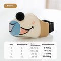 Canvas dog muzzle mouth cover in Ollie Brown Bear colour, shown in size L for dogs 12.5-30kg.