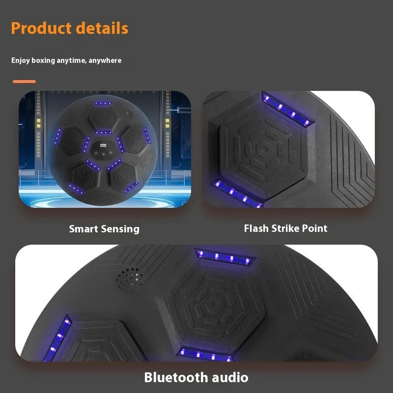 Smart music boxing machine reaction target system mounted on wall with PU target pads