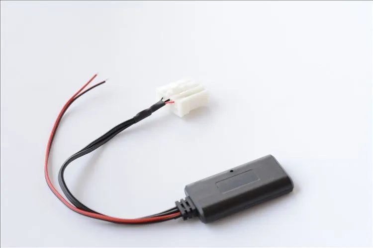 Black Bluetooth AUX adapter cable for Mazda vehicles 2006 and newer with MEDIA button compatibility