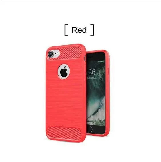 Shockproof TPU phone case for iPhone models in black, blue, grey, navy and red solid colours