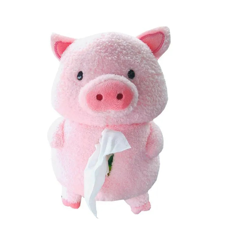 Plush cartoon lamb design car tissue box cover for auto and home use.