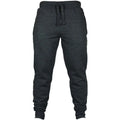 Men's drawstring fleece casual pants in solid colour with mid waist and pencil pant style