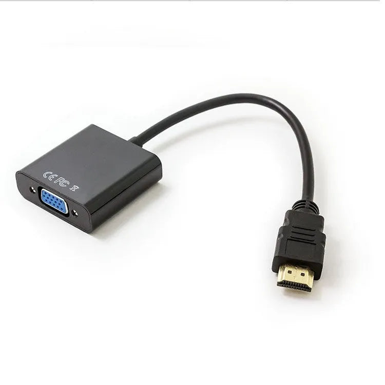 HDMI to VGA converter cable with 0.3m length and female VGA connector in black or white