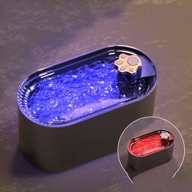 Berlin blue or ore white 3 litre pet water fountain with LED light and triple filter system