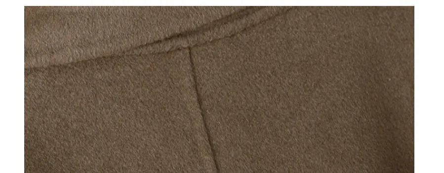 Men's wool coat with long suit-style collar in black or caramel colour