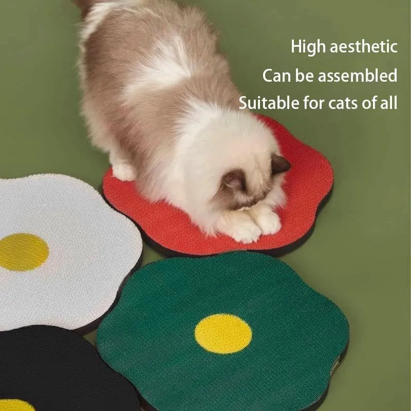 Wall mounted cat scratching board with corrugated surface in multiple colour options