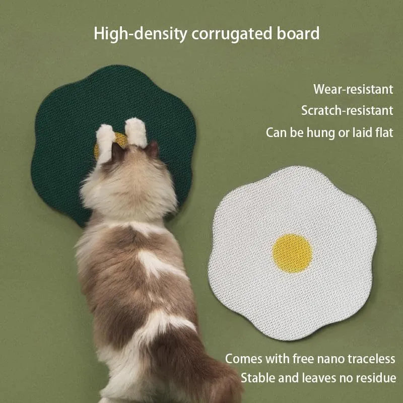 Wall mounted cat scratching board with corrugated surface in multiple colour options