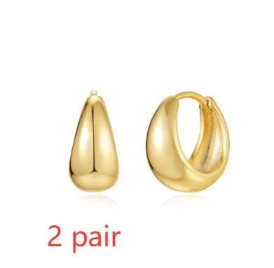 Brass diamond earclip earrings with geometric round design and electroplated gold finish