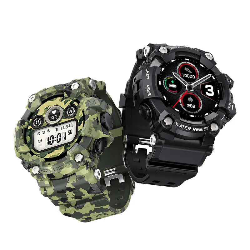 T6 Tactical Rugged Smart Watch with 1.3-inch screen in black or green colour