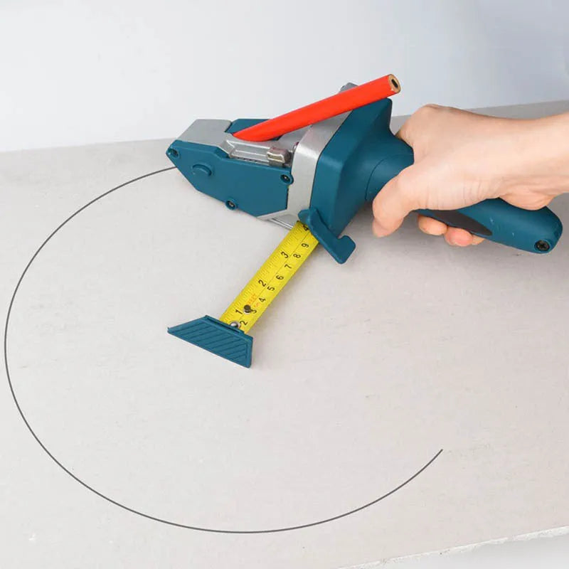 Blue manual multifunctional cutter for dust-free cutting of gypsum board and foam board.