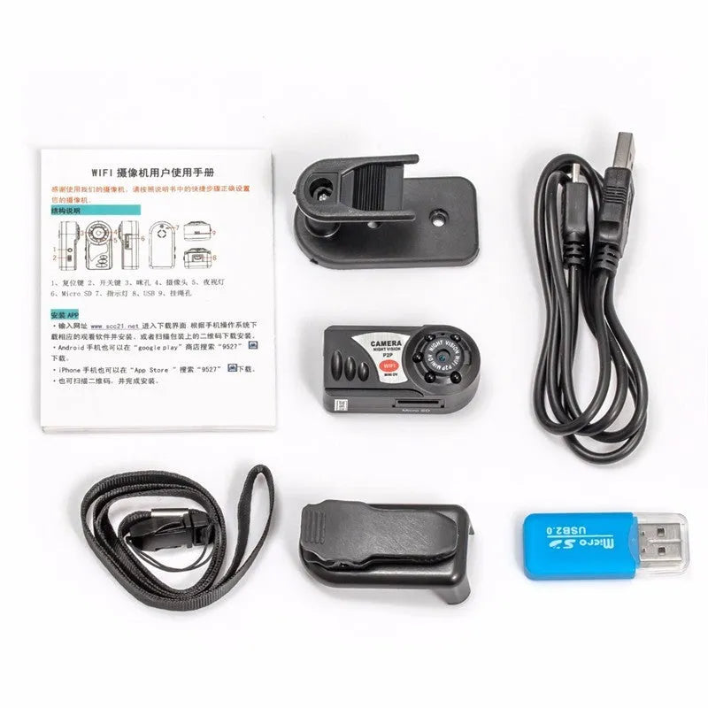 Black wireless security camera with 1.5-inch LCD screen and 16x optical zoom lens