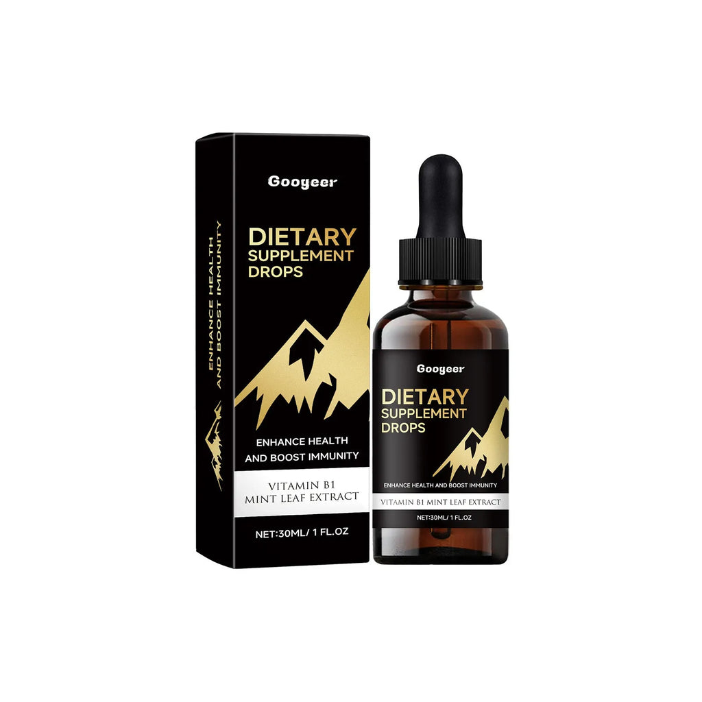 30ml amber glass bottle of Liquidex dietary supplement drops with a calibrated dropper on a white background.