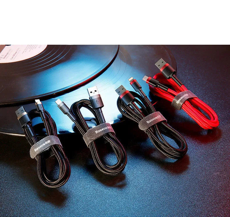 Red shell 1m 8PIN Lightning charging cable for Apple devices with black line on white background