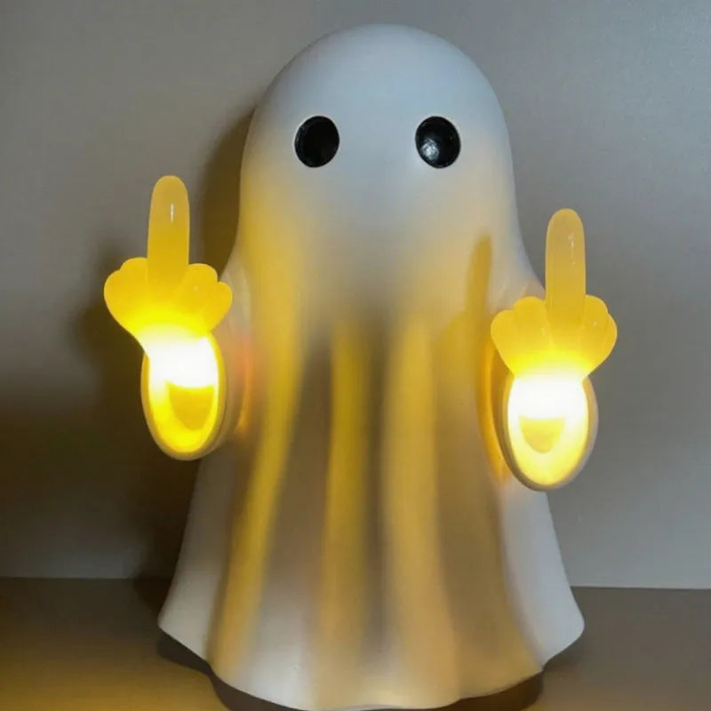 White ghost statue night lamp with modern design for Halloween decorations