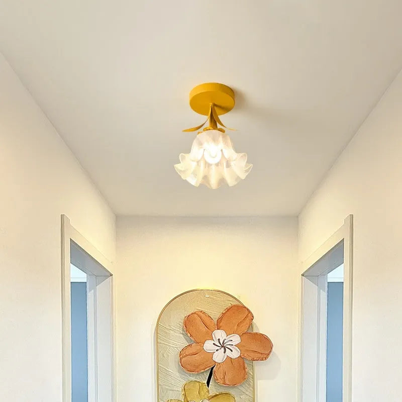 Cream coloured Linglan flower corridor aisle light with modern simple design