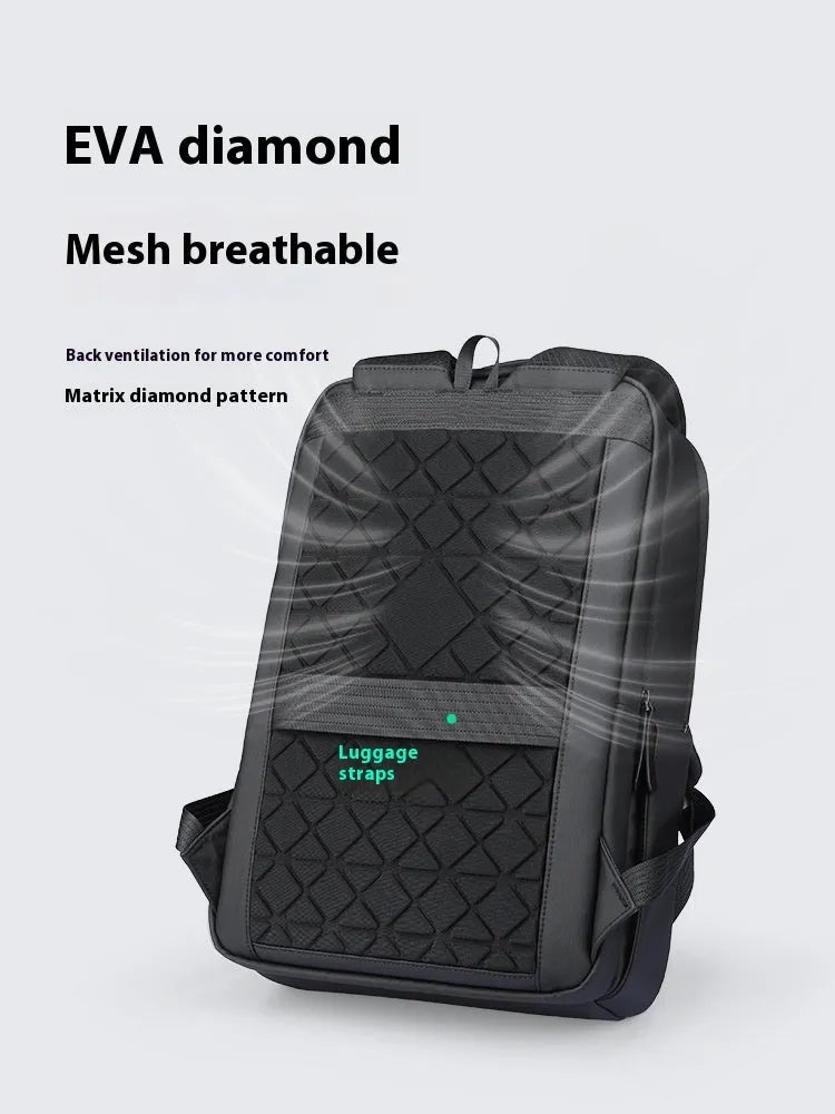 Graphite grey USB business backpack made from Oxford cloth with charging interface