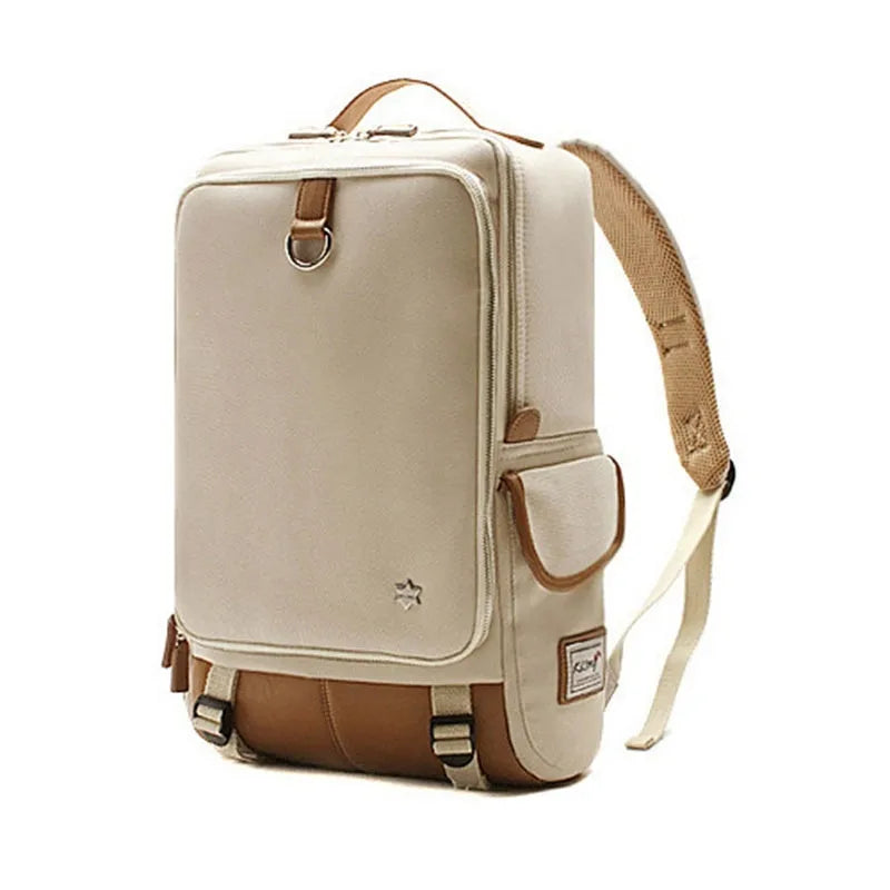 Large Oxford cloth backpack in army green with Korean design style.