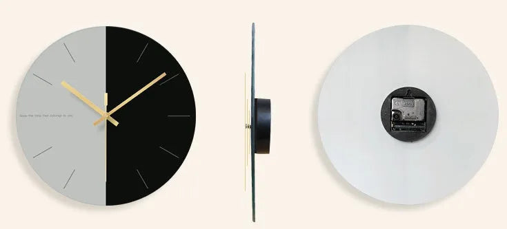29.5cm diameter transparent tempered glass wall clock with minimalist design and silent movement