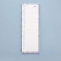 Long sticky note pad with bear and bunny designs, 50 sheets of 80g paper, 91mm by 256mm size.