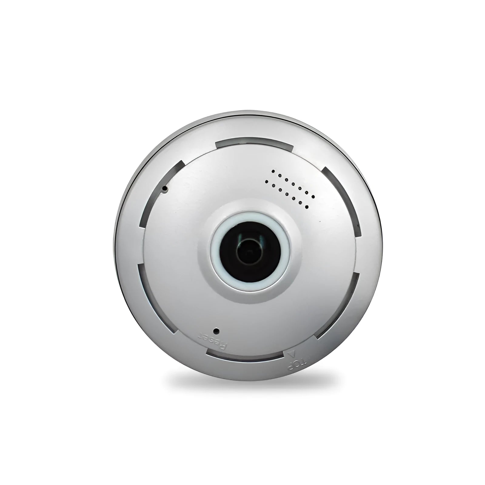 Indoor fisheye network camera with 1.3MP resolution and 1.7mm wide-angle lens in black plastic housing