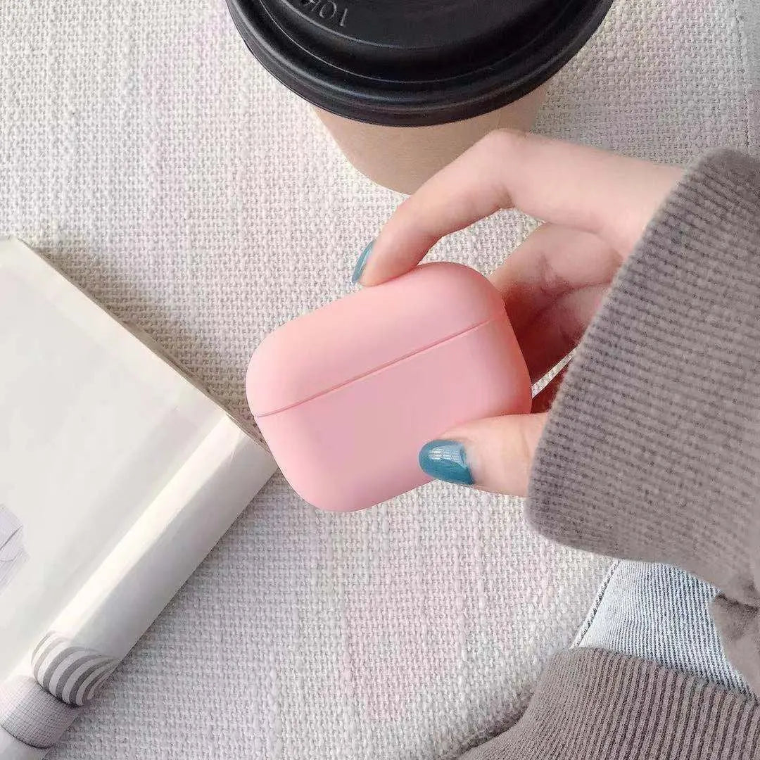 Plastic protective case for Apple AirPods Pro headphones shown in multiple colour options.