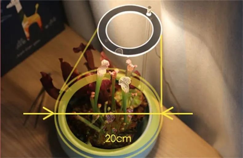 USB LED full spectrum plant grow light with acrylic stick on white background