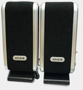 Compact black mini USB stereo speaker for notebook and desktop computers.