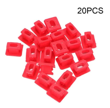 Plastic snap buckle clips for BMW door trim panel repair in a pack.