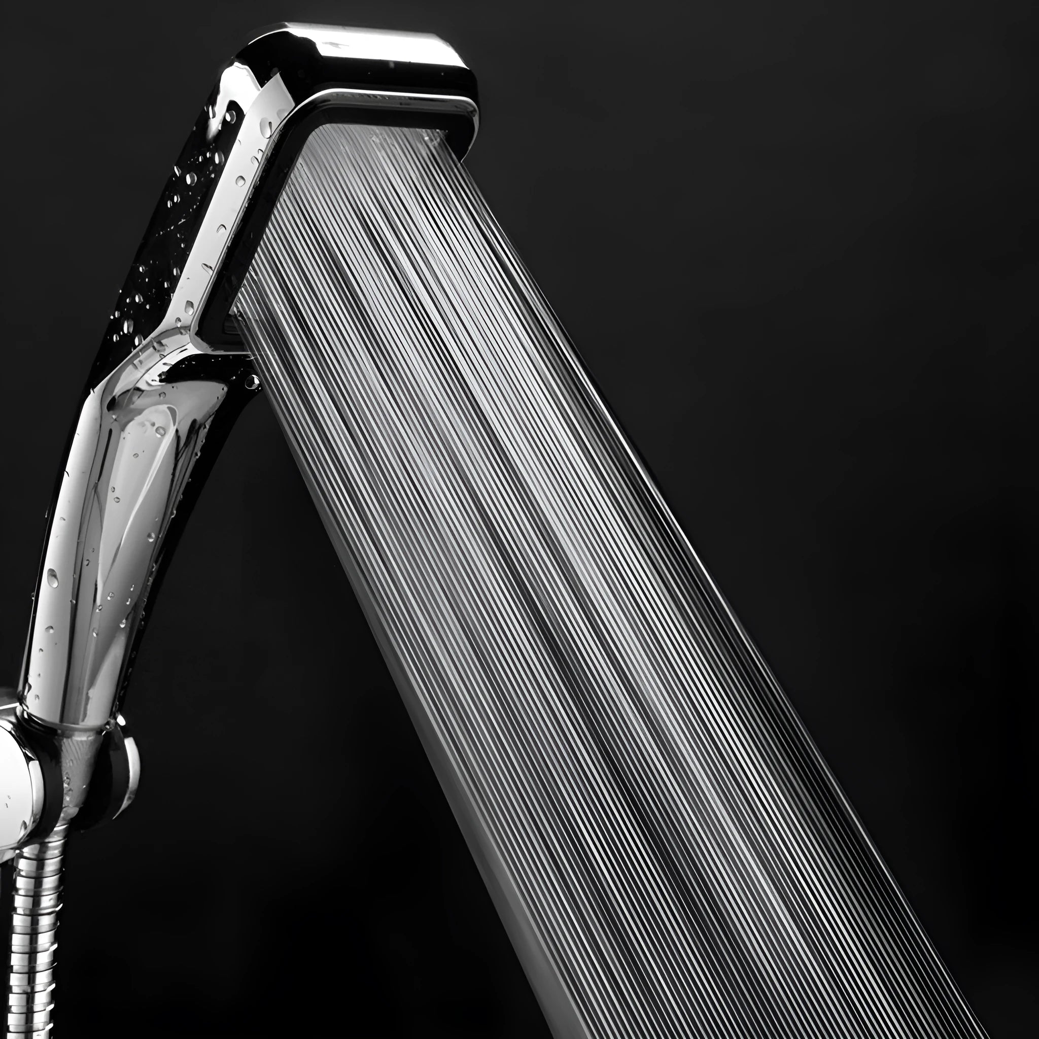 Orange hand-held pressurised shower set with rain function spray option