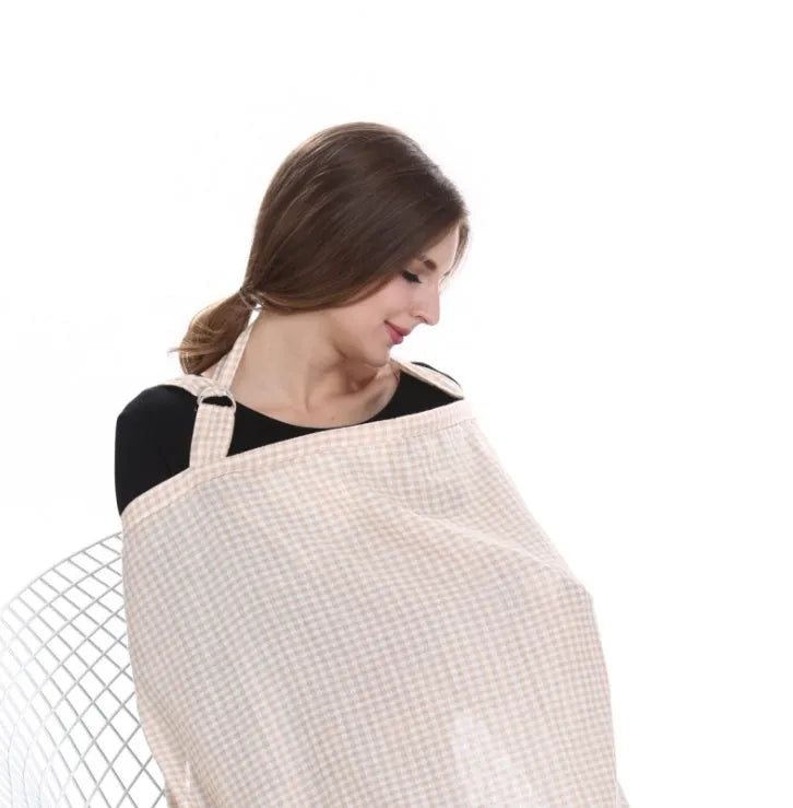 Grey breastfeeding cover with stiff frame made from breathable baby safety cotton