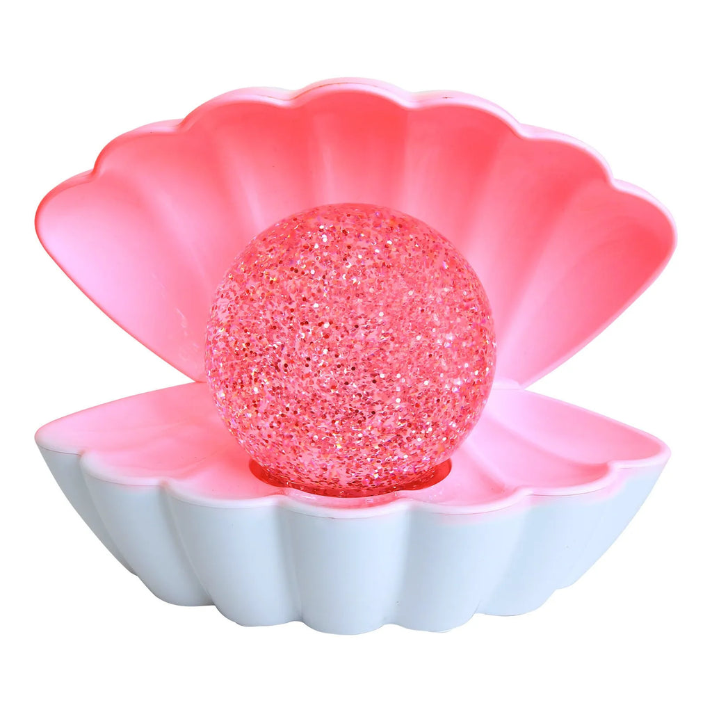 Shell-shaped small neon night lamp with battery power for ambience lighting.