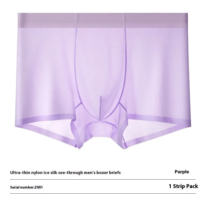 Ice silk breathable boxer briefs in multiple colours with seamless design for summer wear