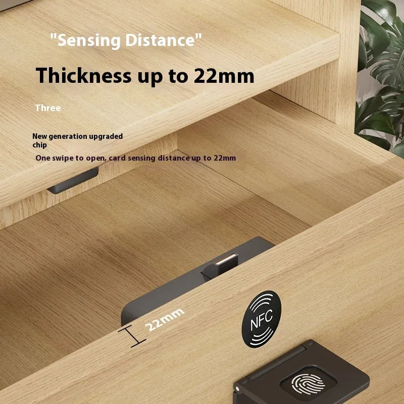 F079 invisible drawer lock with key for no-drill installation on cabinets