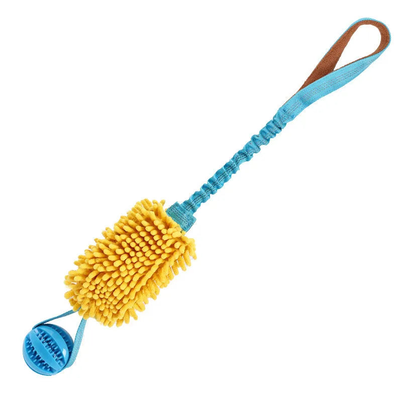 Green woven polyester cord teether pet toy for dogs with bends and hitches, size 24x12x8cm