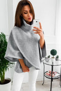 Women's longline batwing sleeve cardigan sweatshirt in fleece-lined cotton blend fabric
