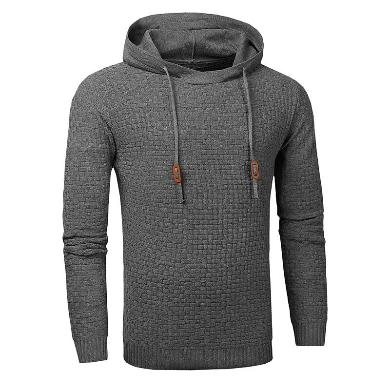 Men's hooded sweatshirt in a cotton-polyester blend available in multiple colours on a size chart