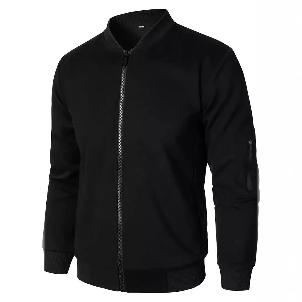 Men's cotton knitted jacket in loose fit with polyester lining, business casual style