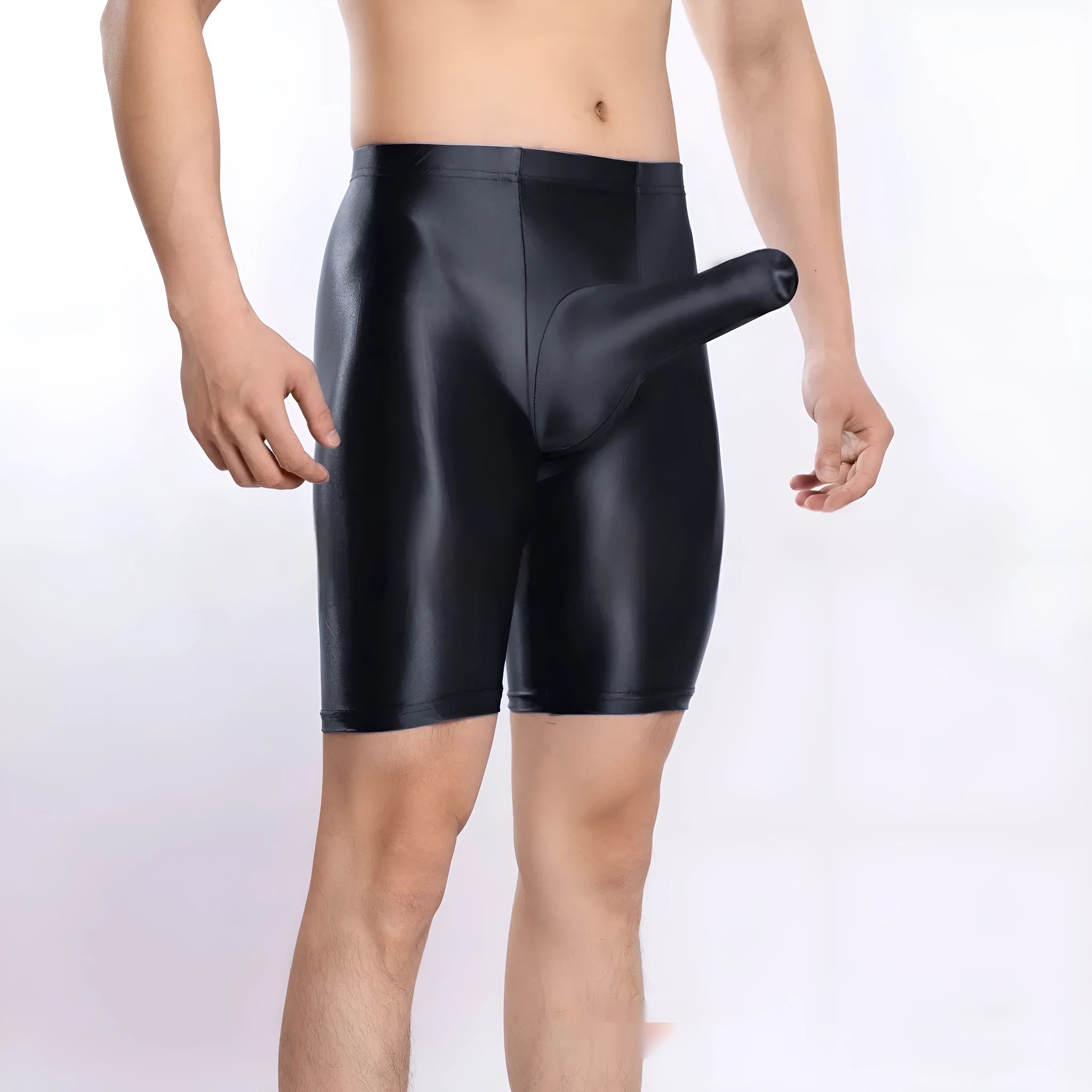 Men's plus size shiny silky nylon sports shorts in multiple colours
