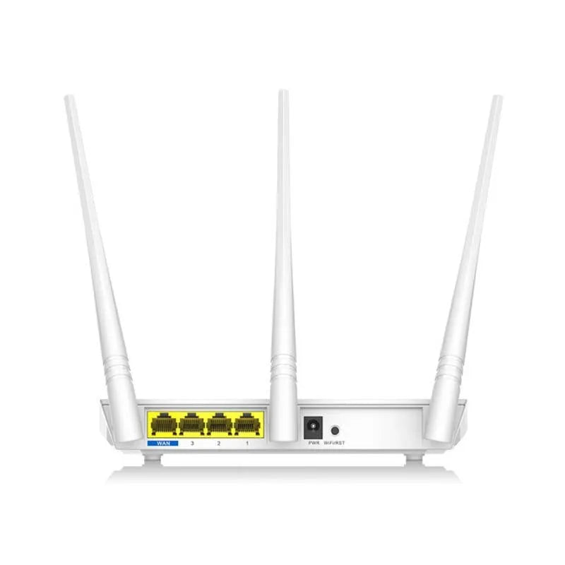White wireless broadband router with antennas for dual-band 2.4G and 5G WiFi.