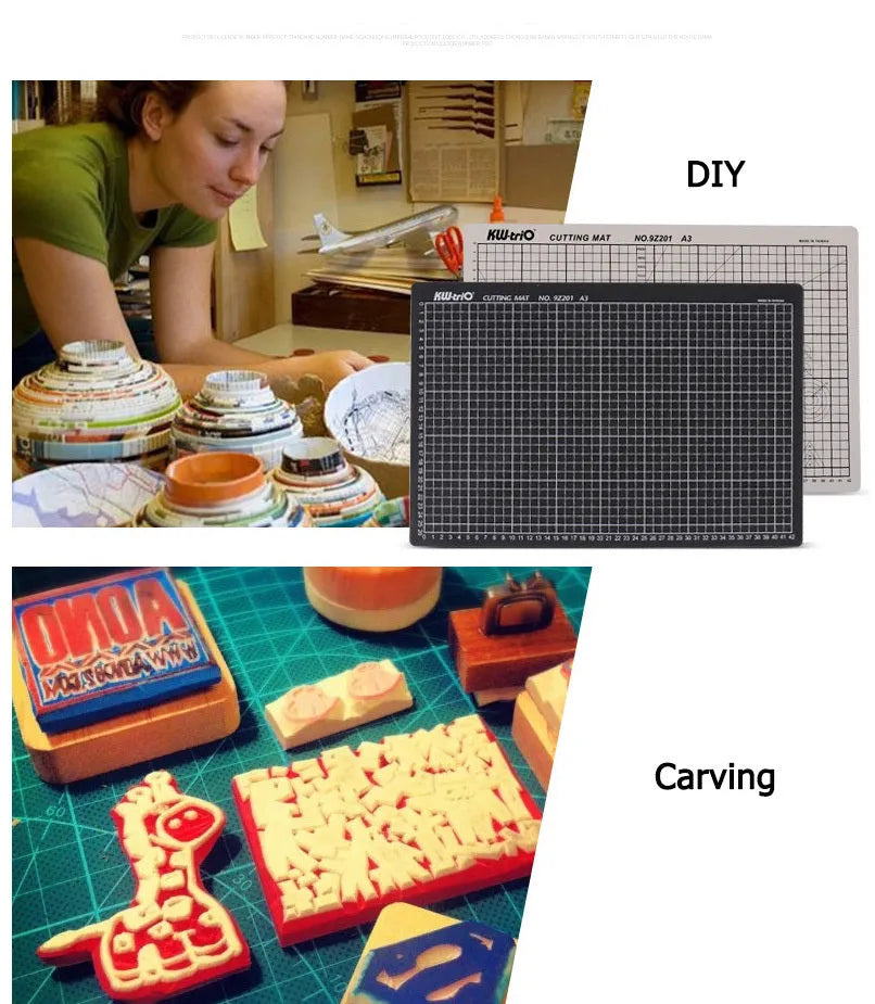 A3 double-sided self-healing cutting mat 450x300mm with grid lines for cutting and craft
