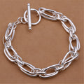 925 silver plated bracelet 20cm length 7mm width silver colour copper base