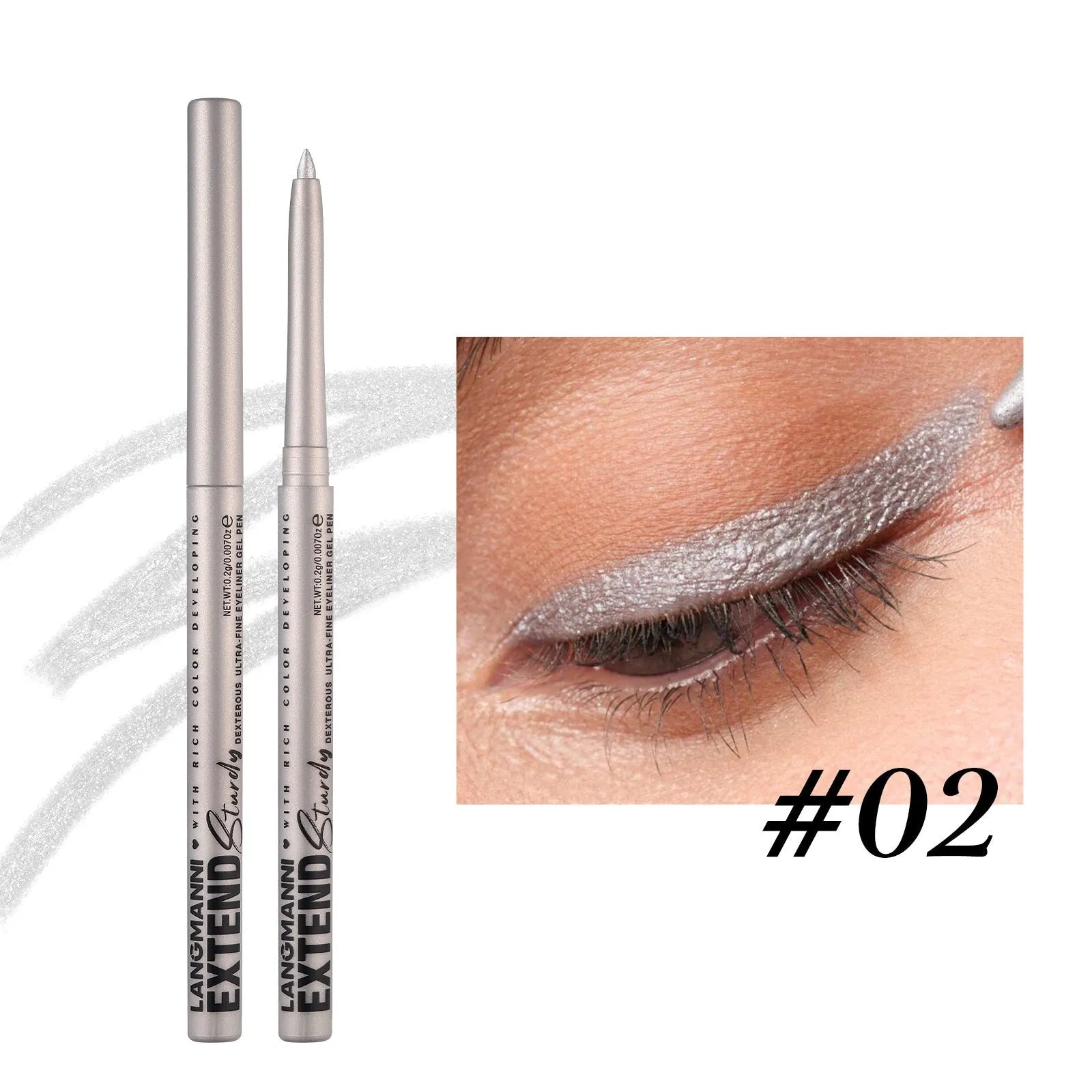 Set of 12 colourful gel glitter eyeliner pencils in vibrant shades for waterproof makeup