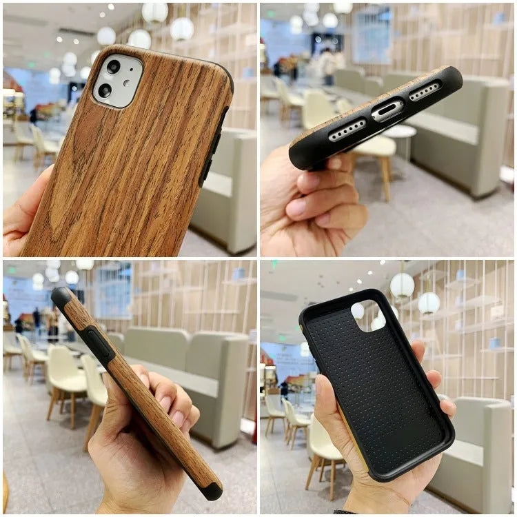 Wooden bamboo iPhone case back cover in rosewood, teak, black rose, and walnut colours