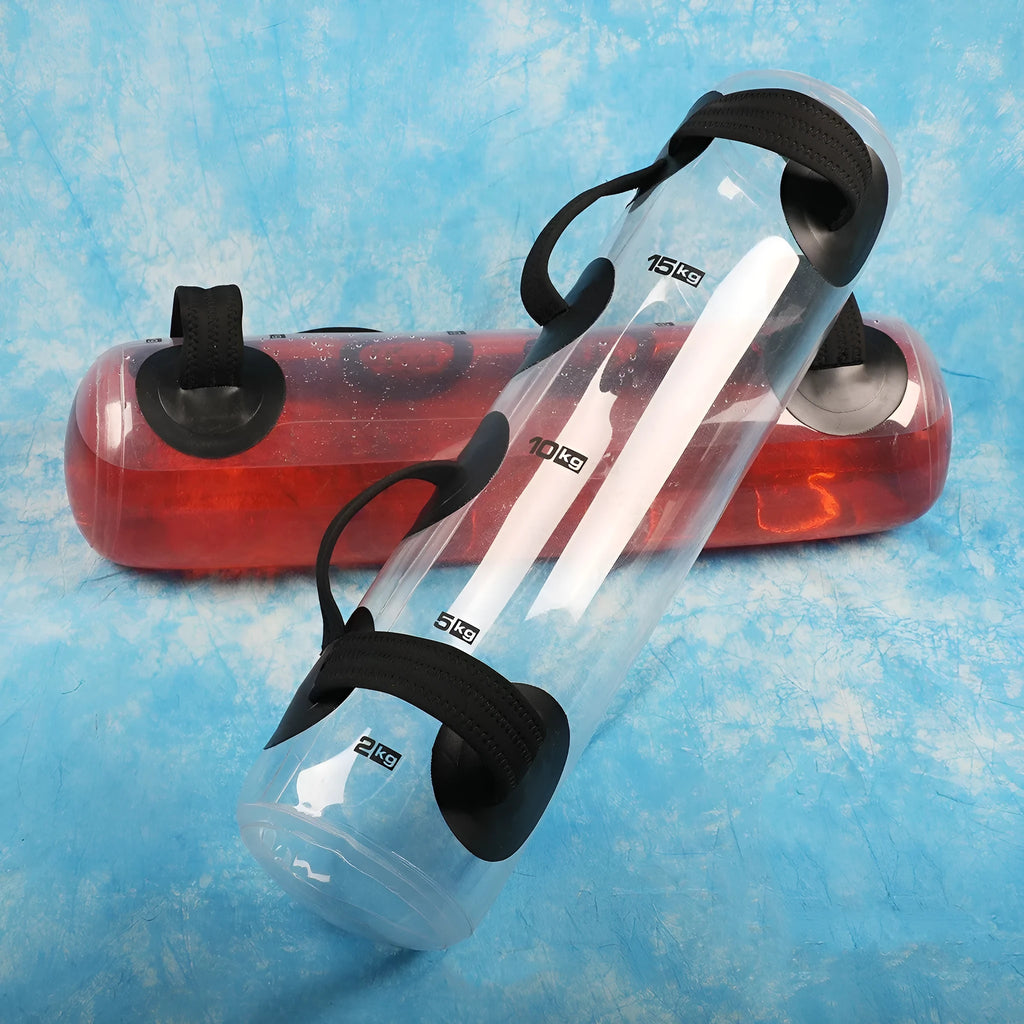 Transparent PVC inflatable water bag dumbbell for adjustable strength training