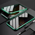 Samsung anti-peeping magnetic phone case in clamshell design with privacy screen and double-sided glass protection