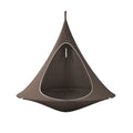 Lightweight portable flying saucer hammock in green oxford cloth with metal frame for camping and outdoor leisure